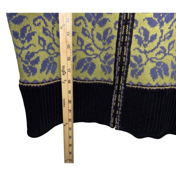 Vintage Icelandic Design Wool Blend Cardigan Sweater Jacket Lined Size M - Picture 8 of 10